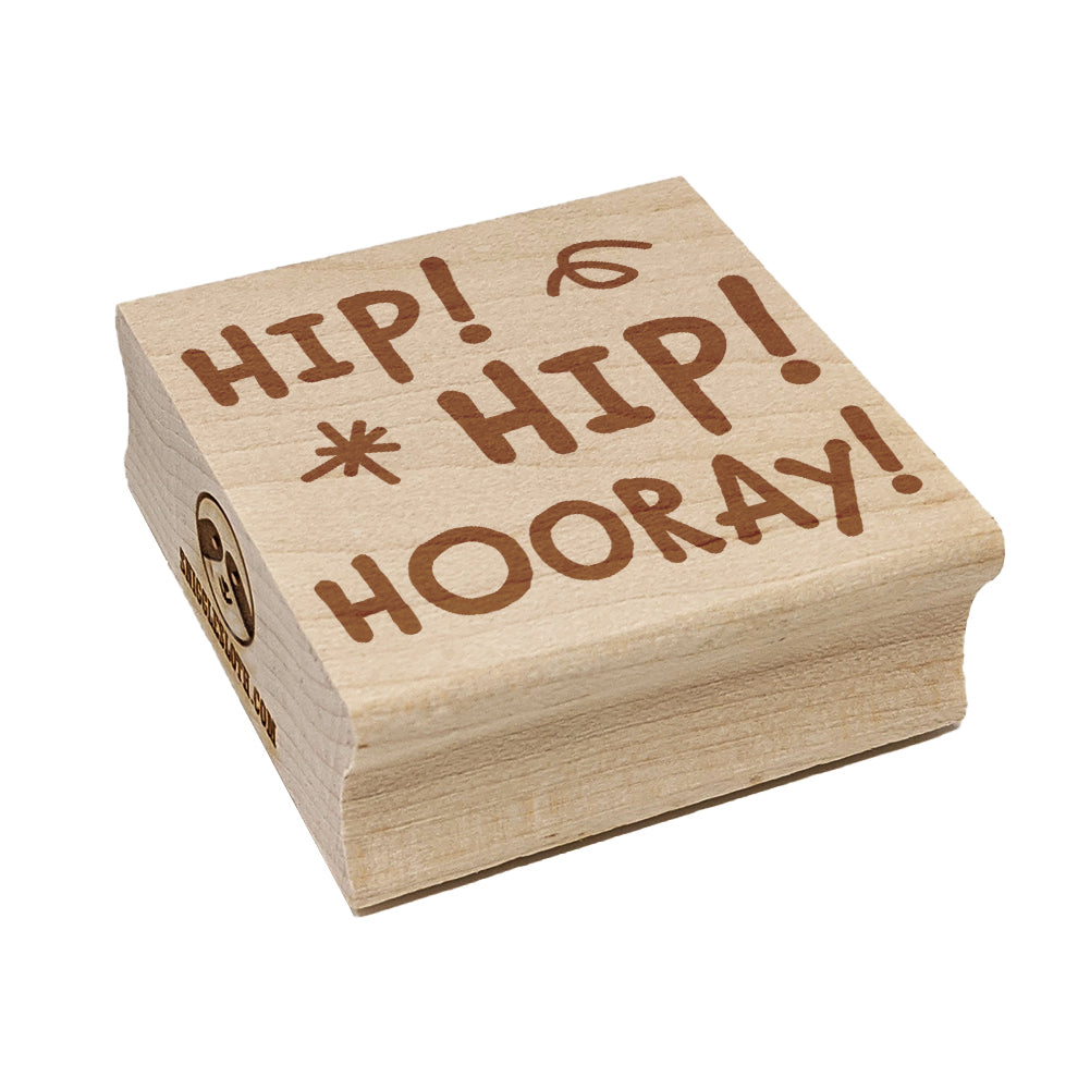 Hip Hip Hooray Fun Text Square Rubber Stamp for Stamping Crafting