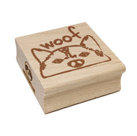 Husky Face Dog Woof Sketch Square Rubber Stamp for Stamping Crafting