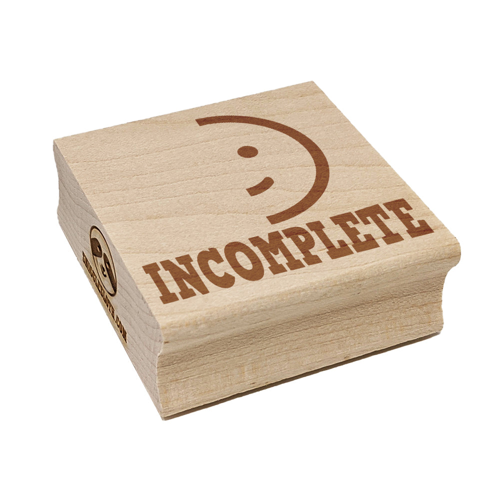 Incomplete Half Happy Face Teacher Correction Square Rubber Stamp for Stamping Crafting