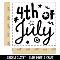 July 4th Independence Day Patriotic Cute Text Square Rubber Stamp for Stamping Crafting