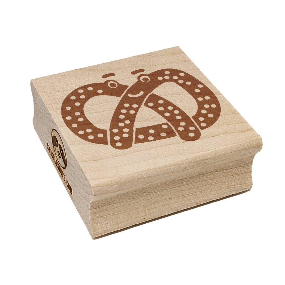 Kawaii Pretzel Cute Square Rubber Stamp for Stamping Crafting