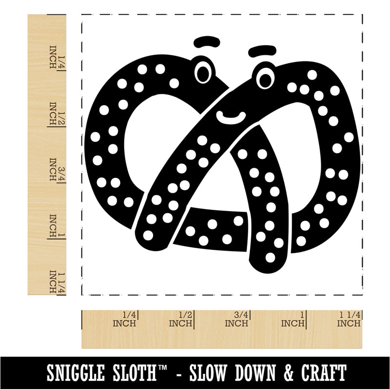 Kawaii Pretzel Cute Square Rubber Stamp for Stamping Crafting