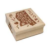 Mississippi State with Text Swirls Square Rubber Stamp for Stamping Crafting