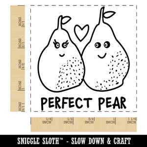 Perfect Pear Pair Love Doodle Square Rubber Stamp for Stamping Crafting