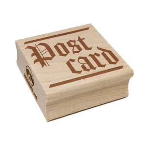 Postcard Old Timey Text Square Rubber Stamp for Stamping Crafting