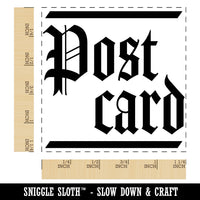 Postcard Old Timey Text Square Rubber Stamp for Stamping Crafting