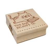 Reading Cat This Book Belongs To Square Rubber Stamp for Stamping Crafting