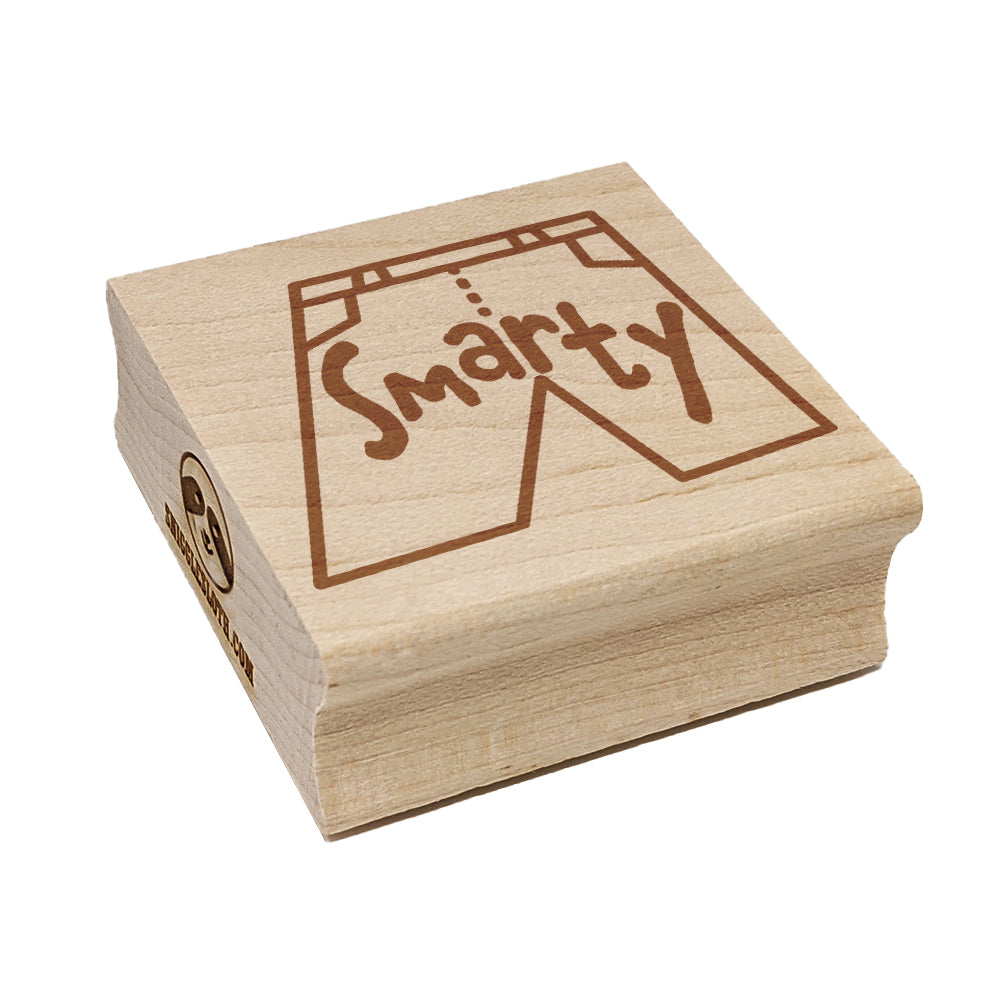 Smarty Pants Funny School Teacher Motivation Square Rubber Stamp for Stamping Crafting