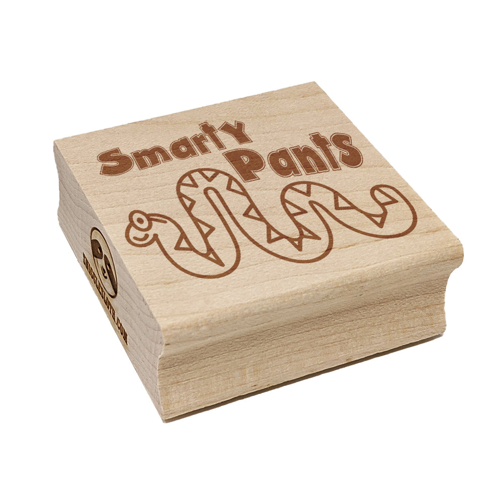 Smarty Pants Snake School Teacher Motivation Square Rubber Stamp for Stamping Crafting