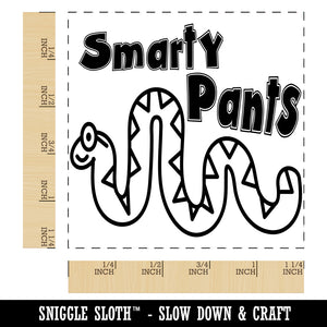 Smarty Pants Snake School Teacher Motivation Square Rubber Stamp for Stamping Crafting