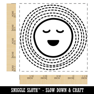 Smiling Sun Shine Doodle Square Rubber Stamp for Stamping Crafting