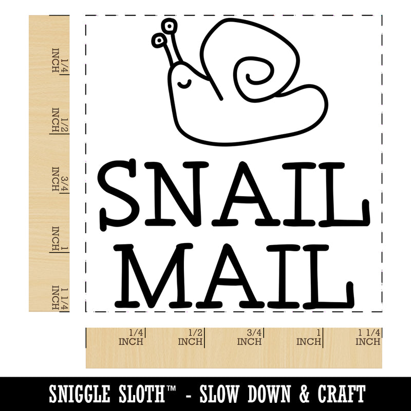 Snail Mail Cute Doodle Square Rubber Stamp for Stamping Crafting