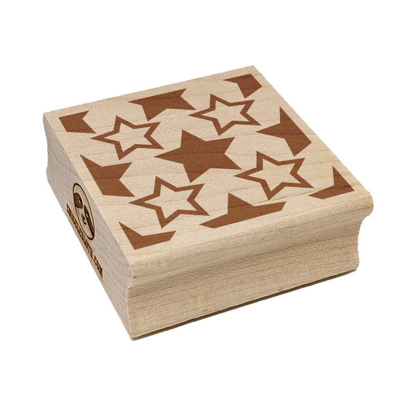 Star Pattern Patriotic July 4 Background Square Rubber Stamp for Stamping Crafting