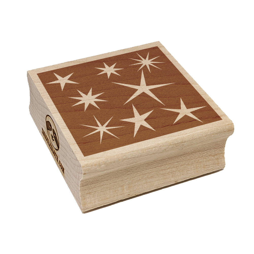 Stars at Night Background Square Rubber Stamp for Stamping Crafting
