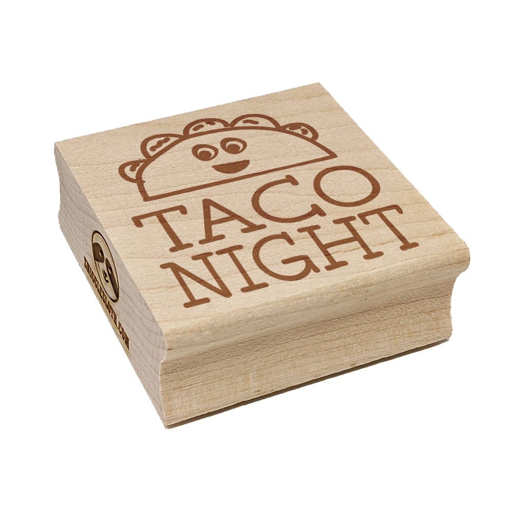 Taco Night Cute Doodle Square Rubber Stamp for Stamping Crafting