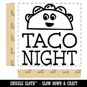 Taco Night Cute Doodle Square Rubber Stamp for Stamping Crafting