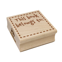 This Book Belongs To Dashed Border Square Rubber Stamp for Stamping Crafting
