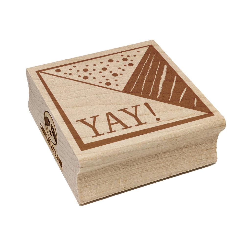 Yay Triangles Fun Text Square Rubber Stamp for Stamping Crafting