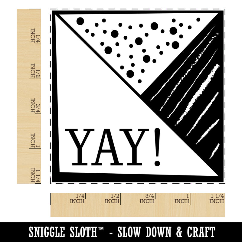 Yay Triangles Fun Text Square Rubber Stamp for Stamping Crafting