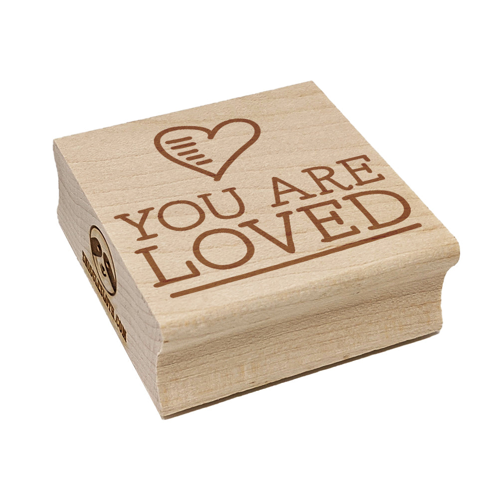 You Are Loved Heart Doodle Square Rubber Stamp for Stamping Crafting