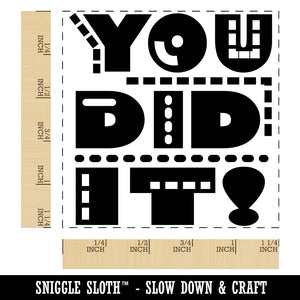 You Did It Fun Text Congratulations Square Rubber Stamp for Stamping Crafting