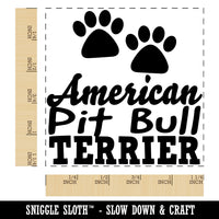 American Pit Bull Terrier Dog Paw Prints Fun Text Square Rubber Stamp for Stamping Crafting