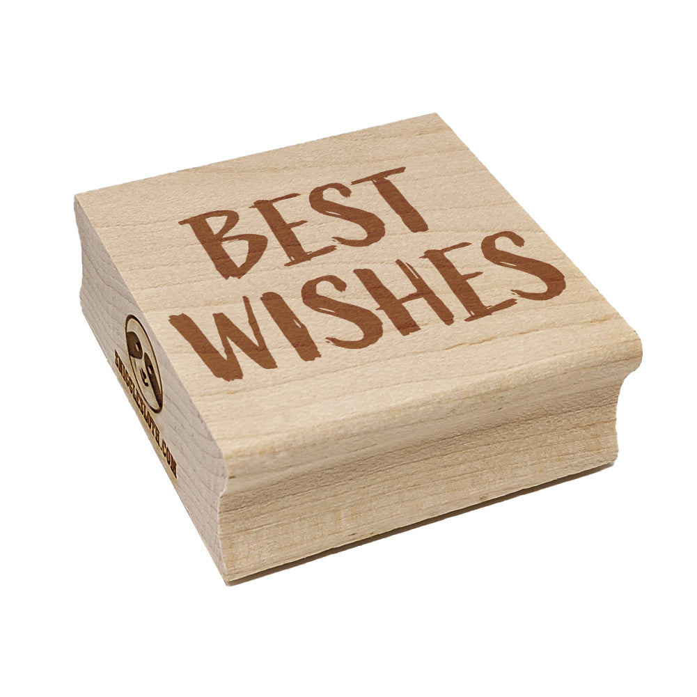 Best Wishes Sketchy Fun Text Square Rubber Stamp for Stamping Crafting