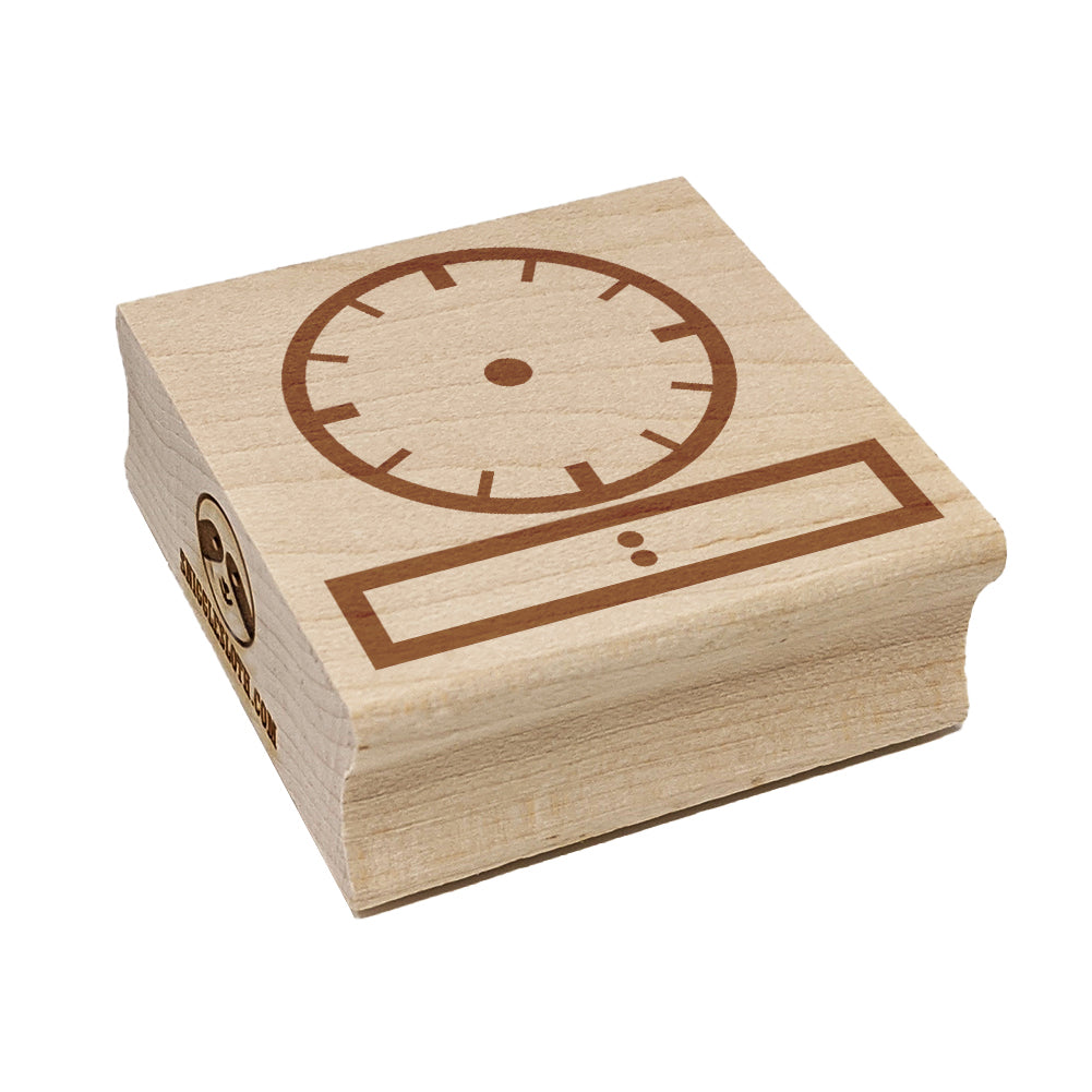 Blank Clock Telling Time Analog Digital Math Teacher School Square Rubber Stamp for Stamping Crafting