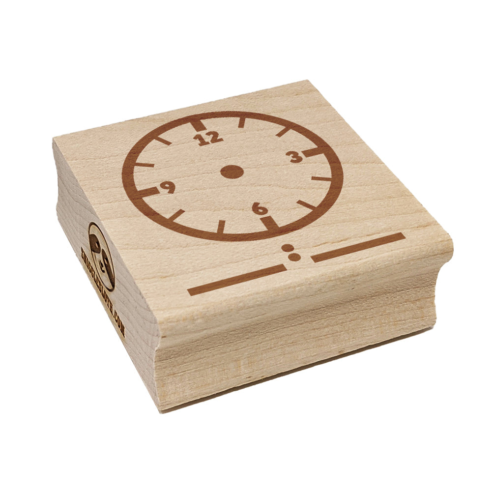 Blank Clock Telling Time Numbers Analog Digital Math Teacher School Square Rubber Stamp for Stamping Crafting