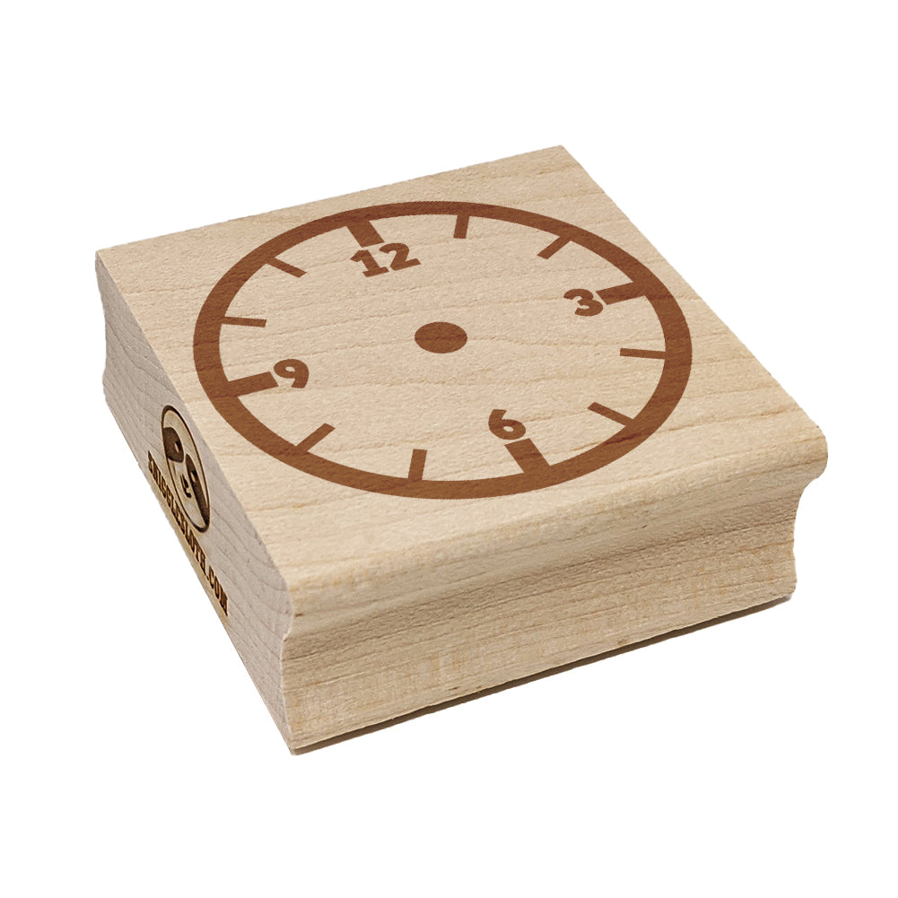 Blank Clock Telling Time Numbers Math Teacher School Square Rubber Stamp for Stamping Crafting