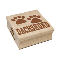 Dachshund Dog Paw Prints Fun Text Square Rubber Stamp for Stamping Crafting