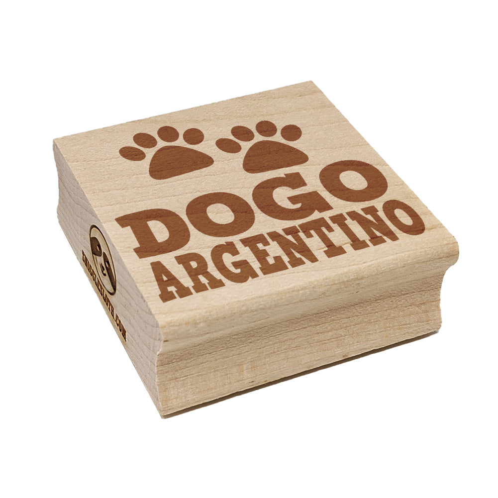 Dogo Argentino Dog Paw Prints Fun Text Square Rubber Stamp for Stamping Crafting