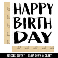 Happy Birthday Sketchy Fun Text Square Rubber Stamp for Stamping Crafting