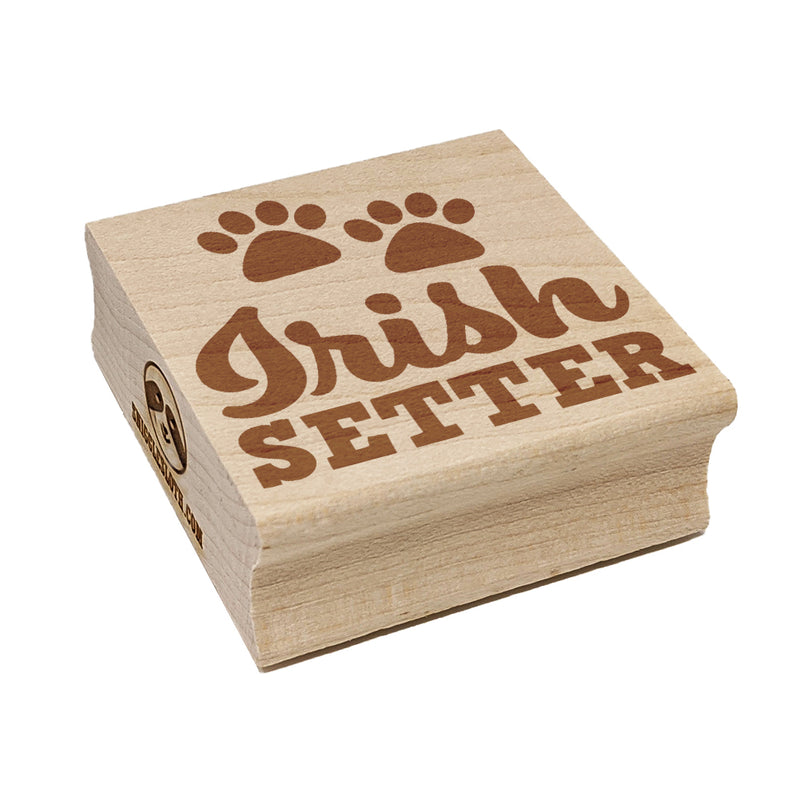 Irish Setter Dog Paw Prints Fun Text Square Rubber Stamp for Stamping Crafting