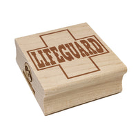 Lifeguard with Cross Fun Text Square Rubber Stamp for Stamping Crafting