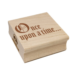 Once Upon a Time Fairy Tale Wedding Old Timey Text Square Rubber Stamp for Stamping Crafting