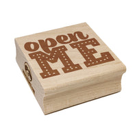 Open Me Fun Text Square Rubber Stamp for Stamping Crafting