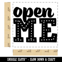 Open Me Fun Text Square Rubber Stamp for Stamping Crafting