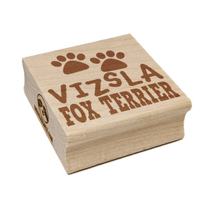 Vizsla Dog Paw Prints Fun Text Square Rubber Stamp for Stamping Crafting