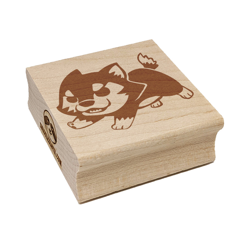 Cute Wolf Puppy Square Rubber Stamp for Stamping Crafting