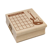 Electric Bass Guitar Chord Chart Square Rubber Stamp for Stamping Crafting