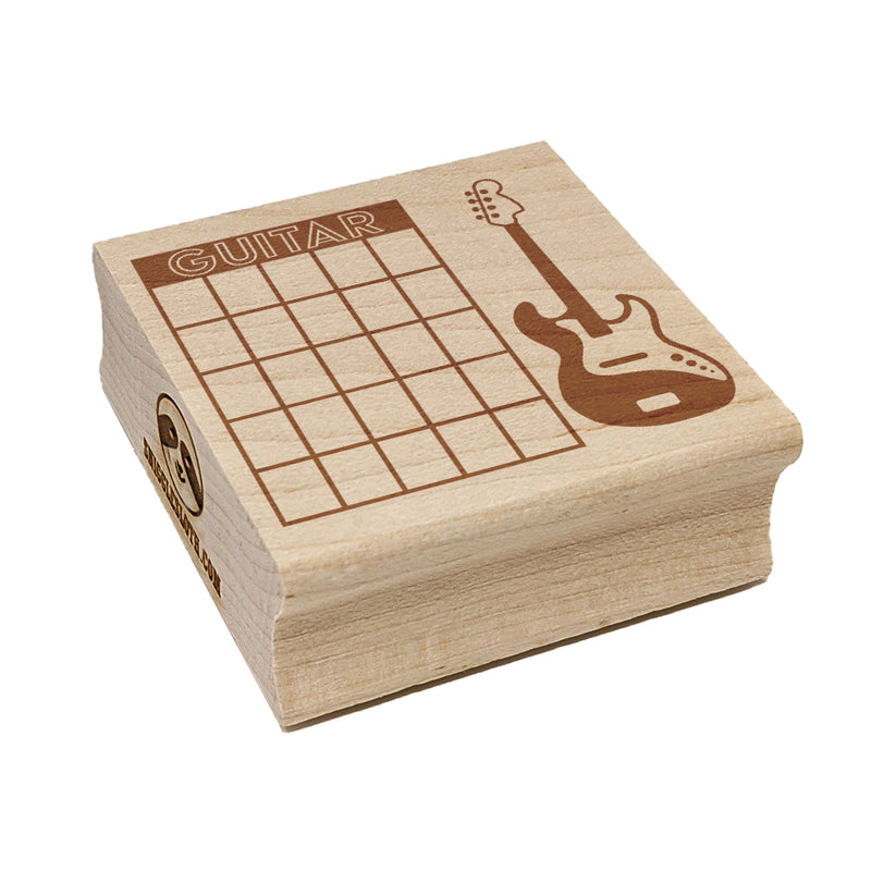 Electric Bass Guitar Chord Chart Square Rubber Stamp for Stamping Crafting