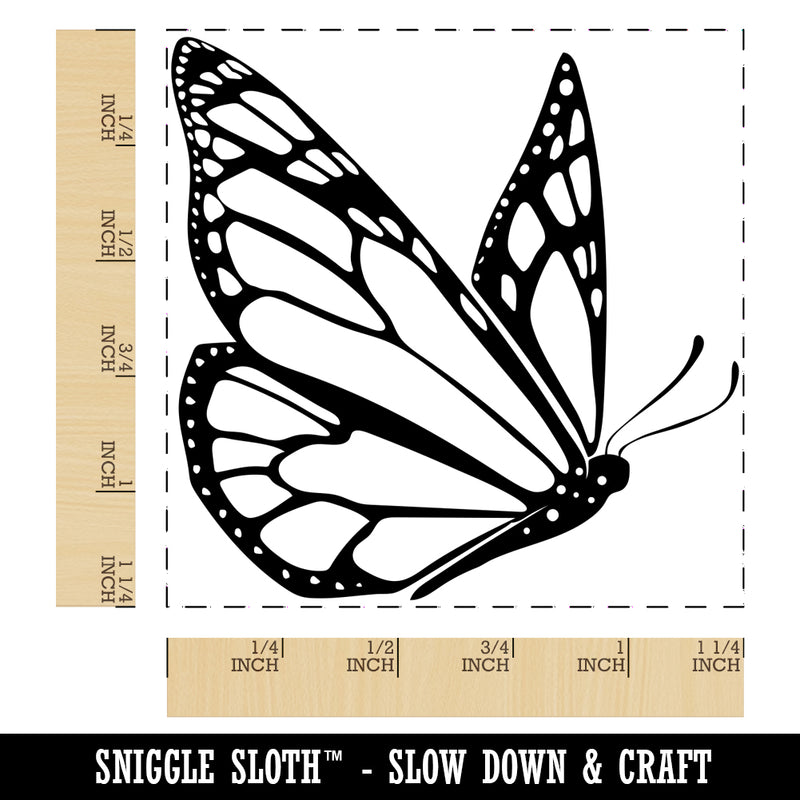 Flying Butterfly Square Rubber Stamp for Stamping Crafting