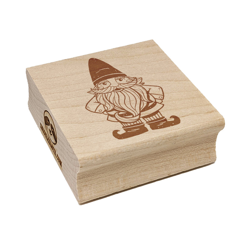 Garden Gnome Square Rubber Stamp for Stamping Crafting