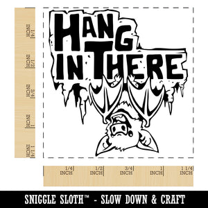 Hang in There Bat Square Rubber Stamp for Stamping Crafting