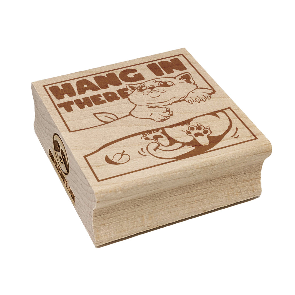 Hang in There Cat Square Rubber Stamp for Stamping Crafting