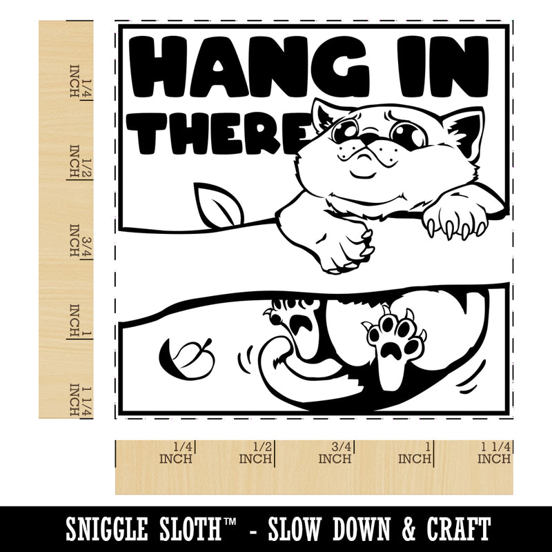 Hang in There Cat Square Rubber Stamp for Stamping Crafting