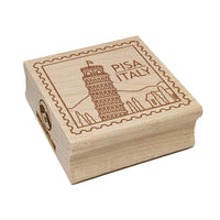 Leaning Tower of Pisa Italy Destination Travel Square Rubber Stamp for Stamping Crafting