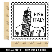 Leaning Tower of Pisa Italy Destination Travel Square Rubber Stamp for Stamping Crafting