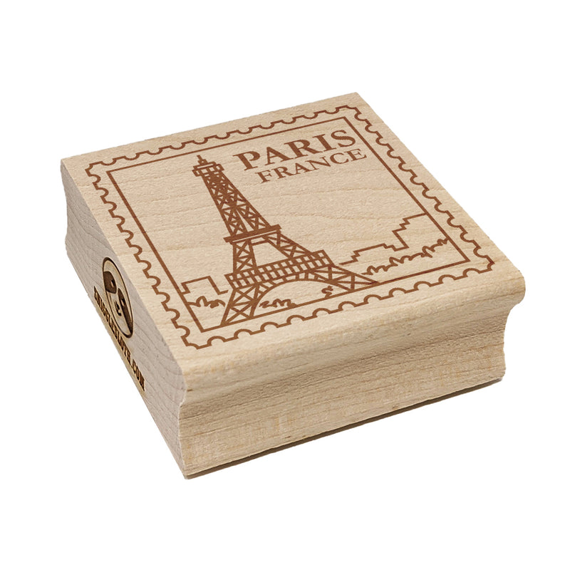 Paris France Eiffel Tower Destination Travel Square Rubber Stamp for Stamping Crafting